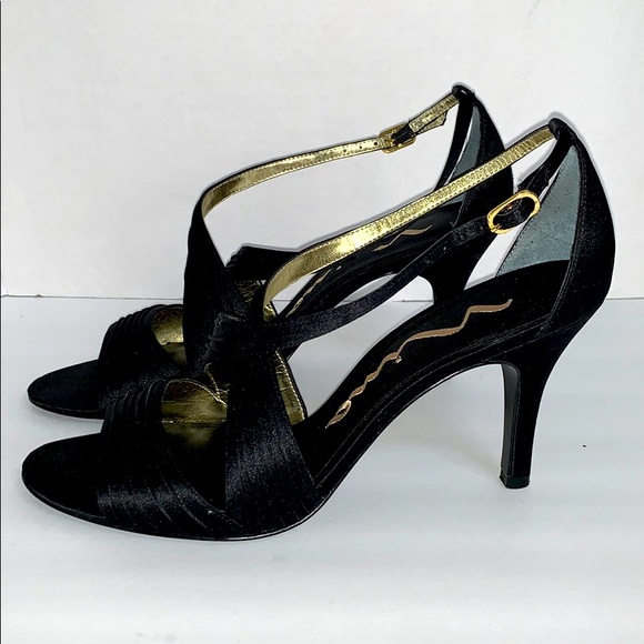 Mina Strappy Slingback Black Open Toe size 8.5 - Picture 6 of 11